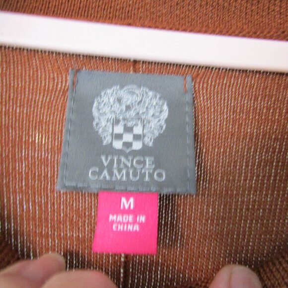 VINCE CAMUTO Rust Brown Cowl Neck Dress--Cuffed Sleeves--Size M/Medium- -NWT's - Picture 4 of 6
